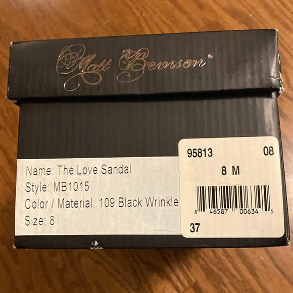 NIB - Matt Bernson The Love Sandal, Black Patent Leather Wrinkle. Size 8 - Picture 4 of 11